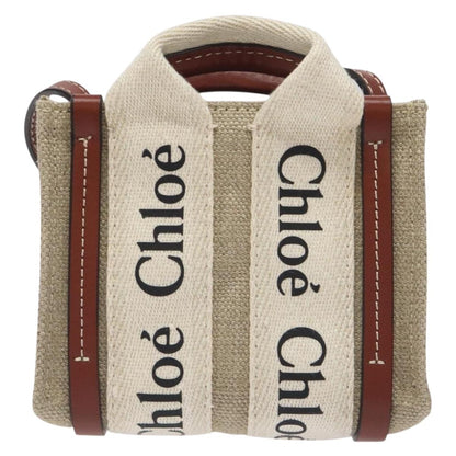 Chloe Woody Hand Bag Canvas 2WAY Ivory