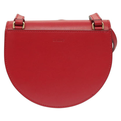 Bally Shoulder Bag Leather Red Gold