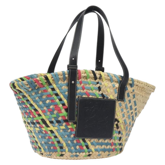 Loewe Basket Bag Large Anagram Bag Raffia Leather Beige Multicolor