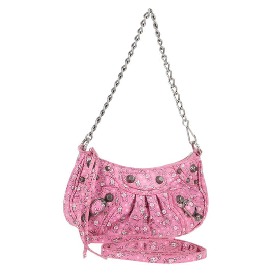 Balenciaga Luka Goal Hand Bag Leather 2WAY Pink Silver 695814