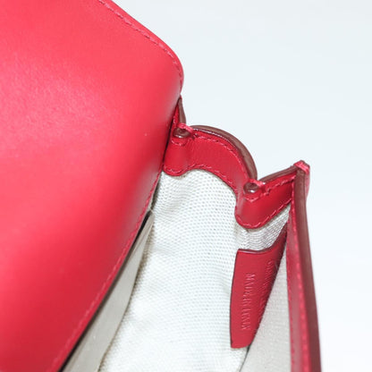 Bally Shoulder Bag Leather Red Gold