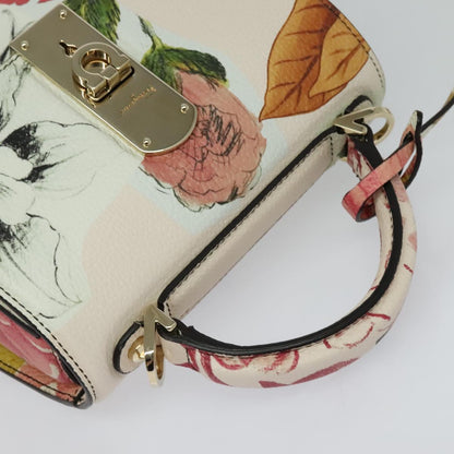 Salvatore Ferragamo Gancini Chain Hand Bag Leather 2WAY Pink Gold