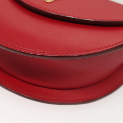 Bally Shoulder Bag Leather Red Gold