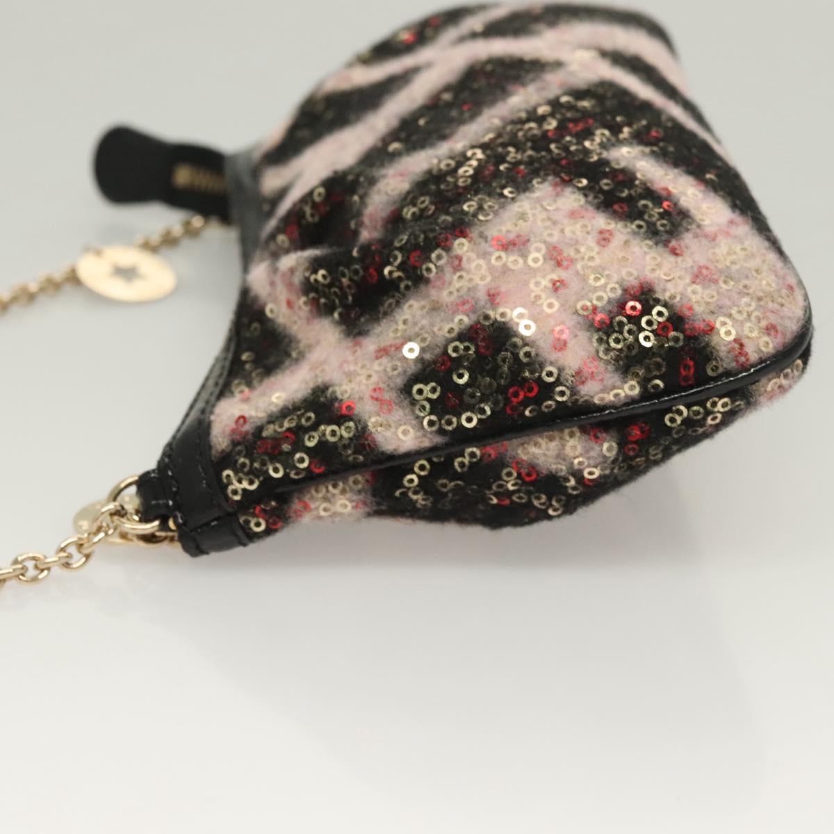Fendi Accessory Pouch Sequin Pink Gold