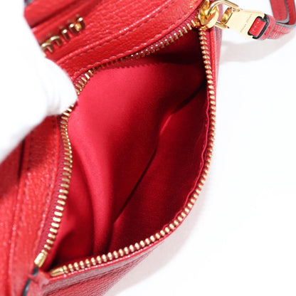 Miu Miu Shoulder Bag Leather Red Gold