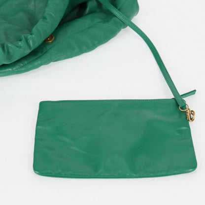 Chanel Chain Chanel 22 Shoulder Bag Lamb Skin Green Gold Cc
