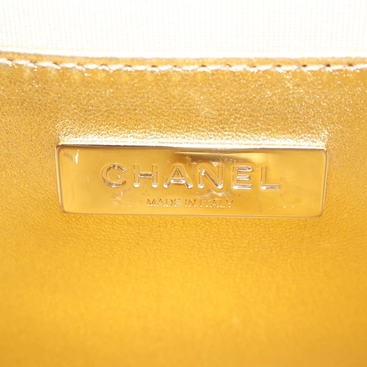 Chanel Matelasse Chain Shoulder Bag Leather Gold Cc