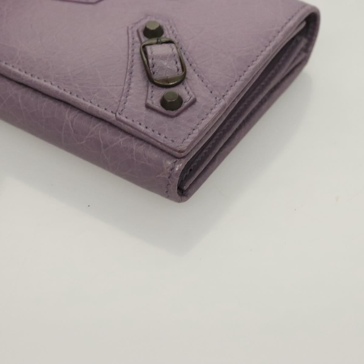 Balenciaga Classic Continental Zip Wallet Leather Purple 253038