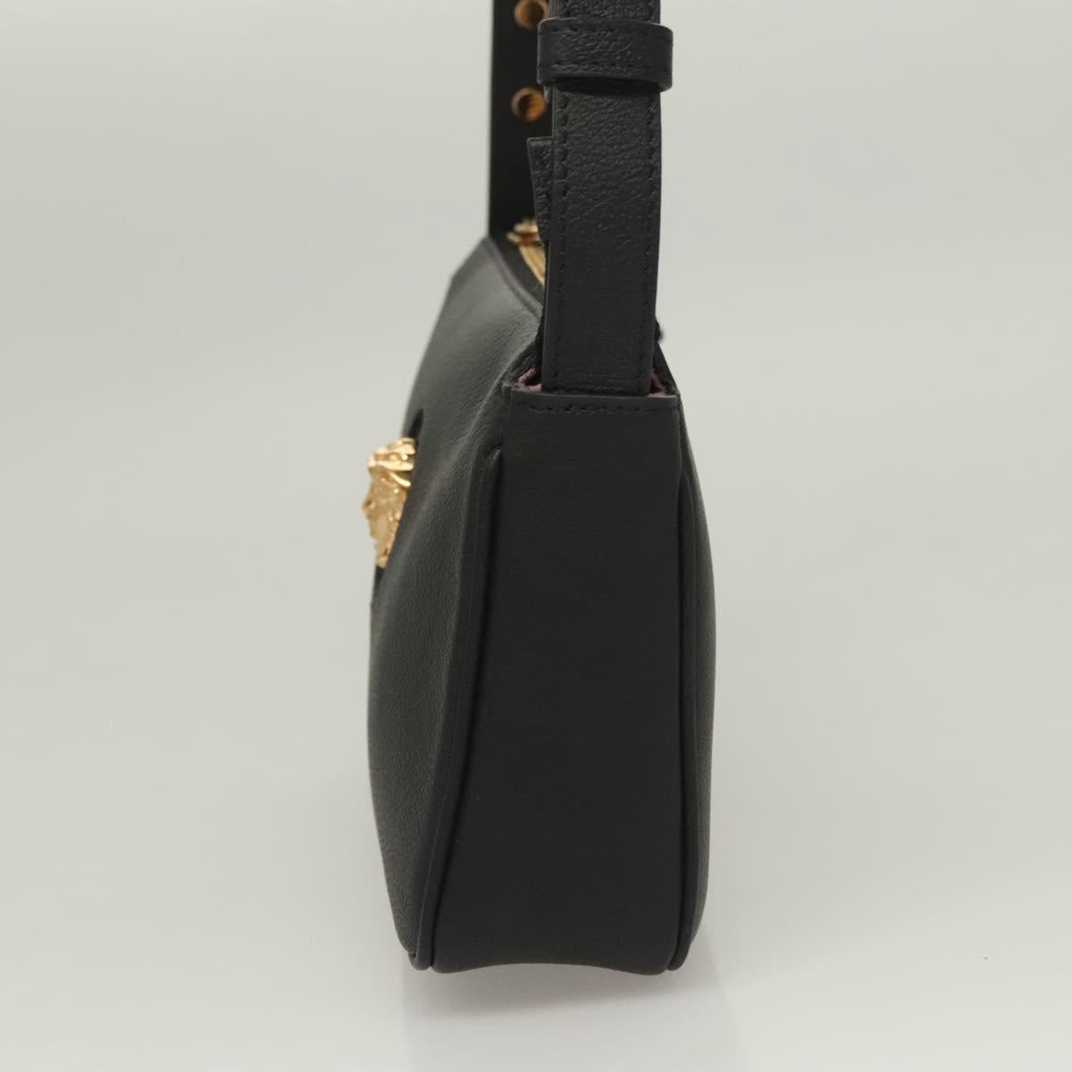 Versace Shoulder Bag Leather Black Gold
