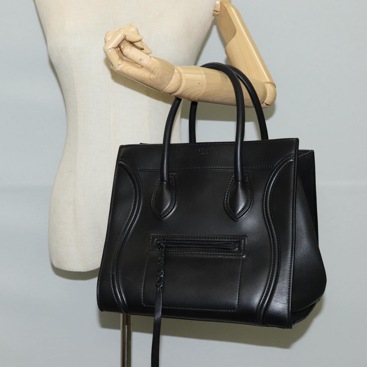 Celine Luggage Phantom Hand Bag Leather Black