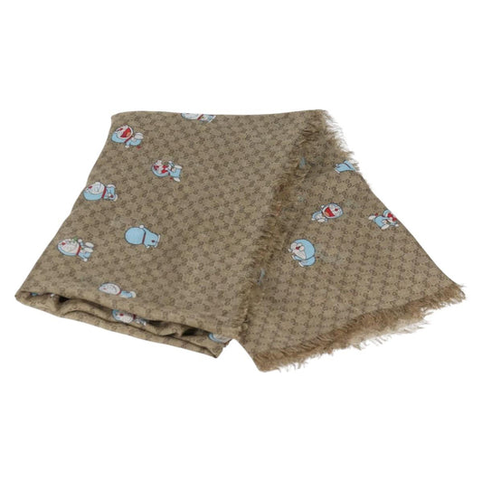 Gucci Micro Gg Doraemon Collaboration Scarf Silk Brown 654639