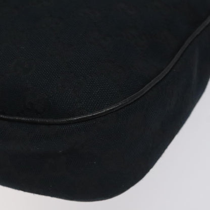 Gucci Gg Canvas Shoulder Bag Black Gold 153010