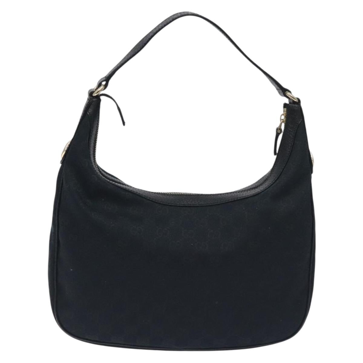 Gucci Gg Canvas Shoulder Bag Black Gold 153010