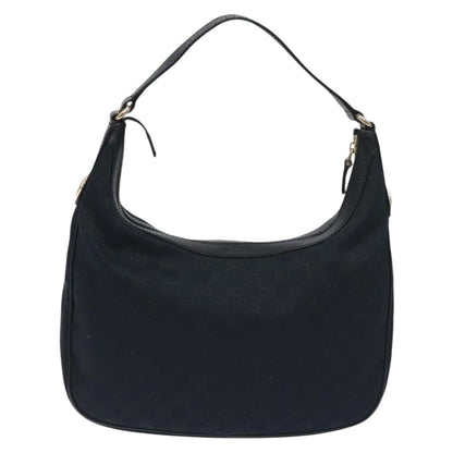 Gucci Gg Canvas Shoulder Bag Black Gold 153010