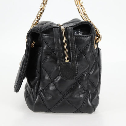 Chanel Matelasse Chain Shoulder Bag Lamb Skin Black Gold Cc