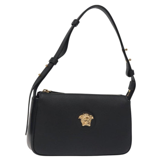 Versace Shoulder Bag Leather Black Gold
