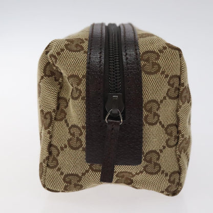 Gucci Gg Canvas Pouch Beige Silver 245952