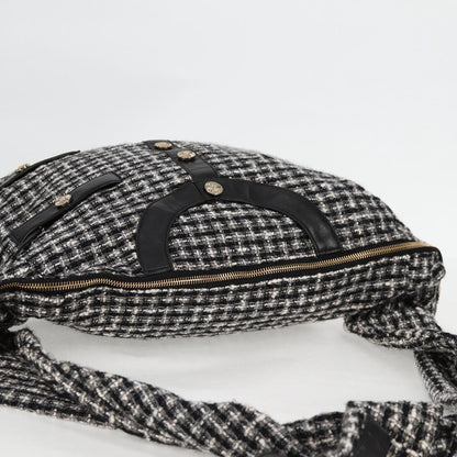 Chanel Girl Chanel Jacket Shoulder Bag Tweed Black White Cc