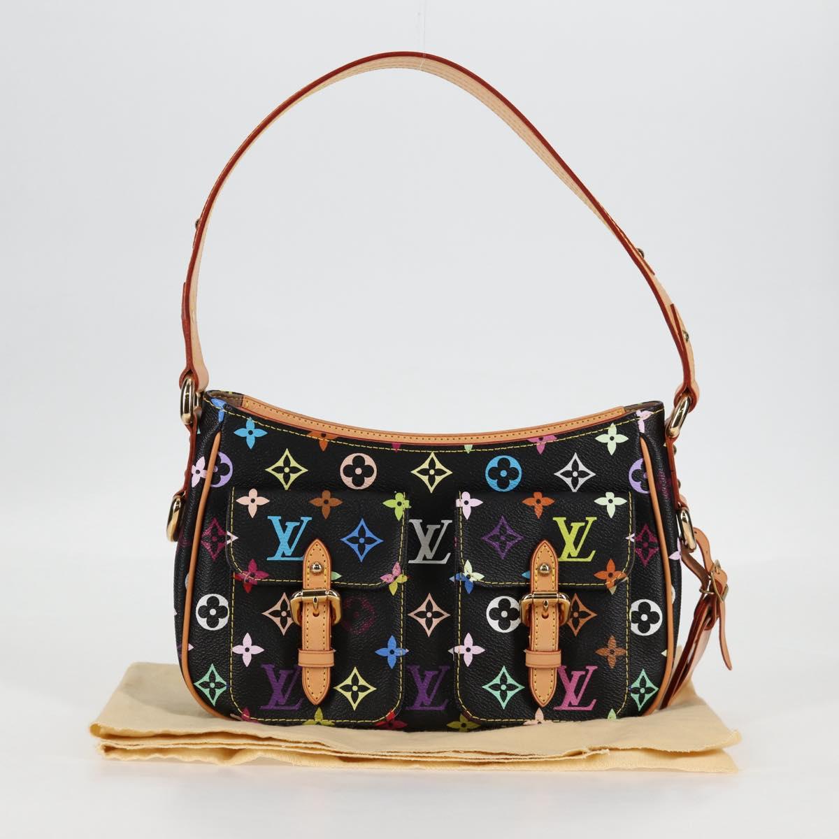 Louis Vuitton Monogram Multicolor Lodge Pm Hand Bag Black M40054 Lv