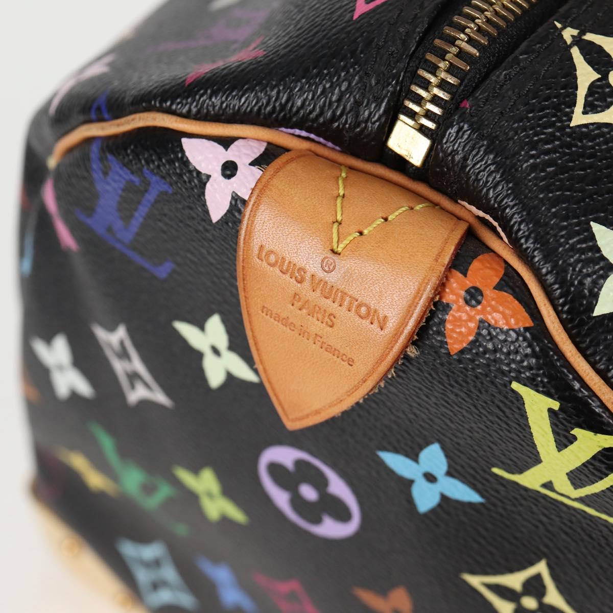 Louis Vuitton Monogram Multicolor Speedy 30 Hand Bag Black M92642