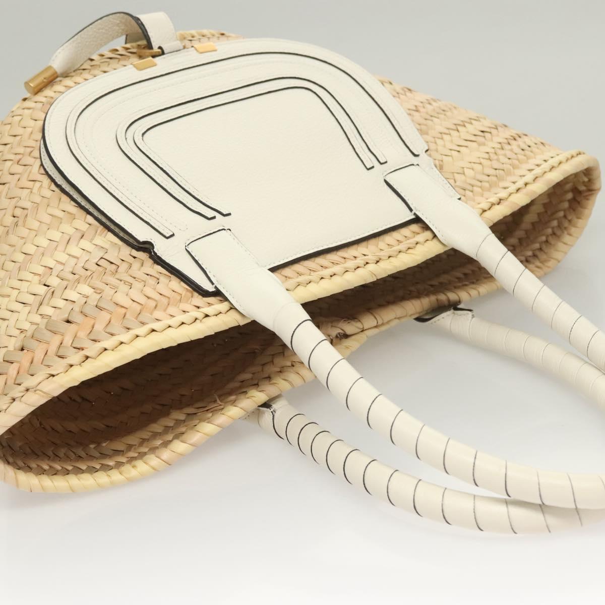 Chloe Mercy Shoulder Bag Raffia Beige