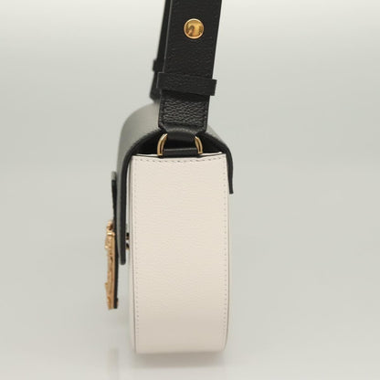 Versace Shoulder Bag Leather Black Gold White