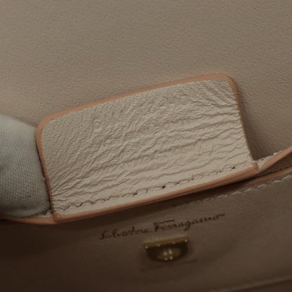 Salvatore Ferragamo Gancini Chain Hand Bag Leather 2WAY Pink Gold
