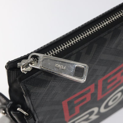 Fendi Zucca Canvas Clutch Bag Pvc Black Silver