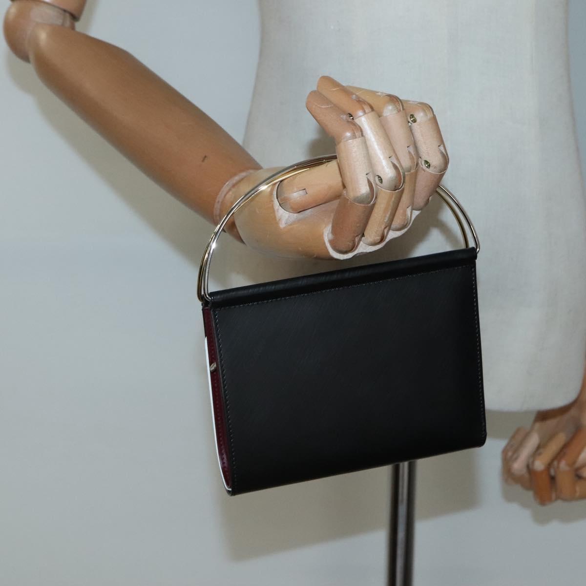 Cartier Trinity Wallet Bag Hand Bag Leather Black