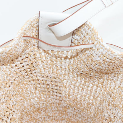 Loewe Sequin Balloon Shoulder Bag Raffia Beige Gold
