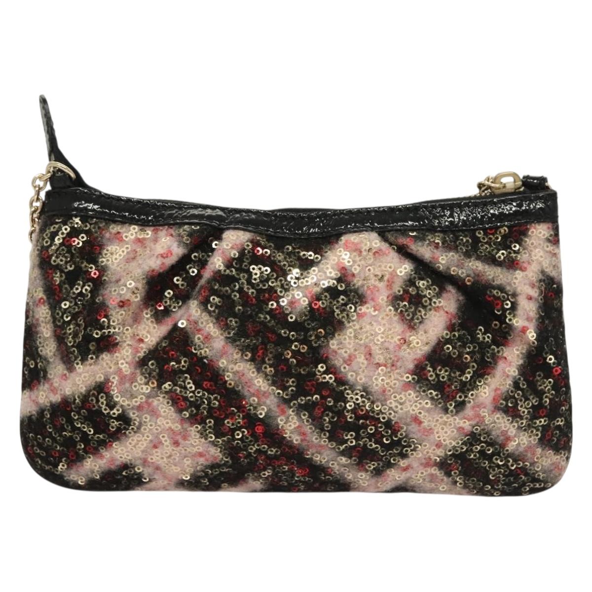 Fendi Accessory Pouch Sequin Pink Gold