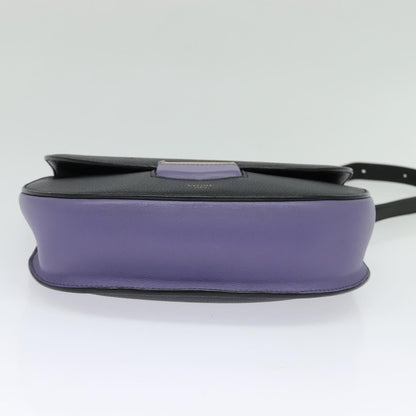 Celine Trotter Shoulder Bag Leather Purple Gold
