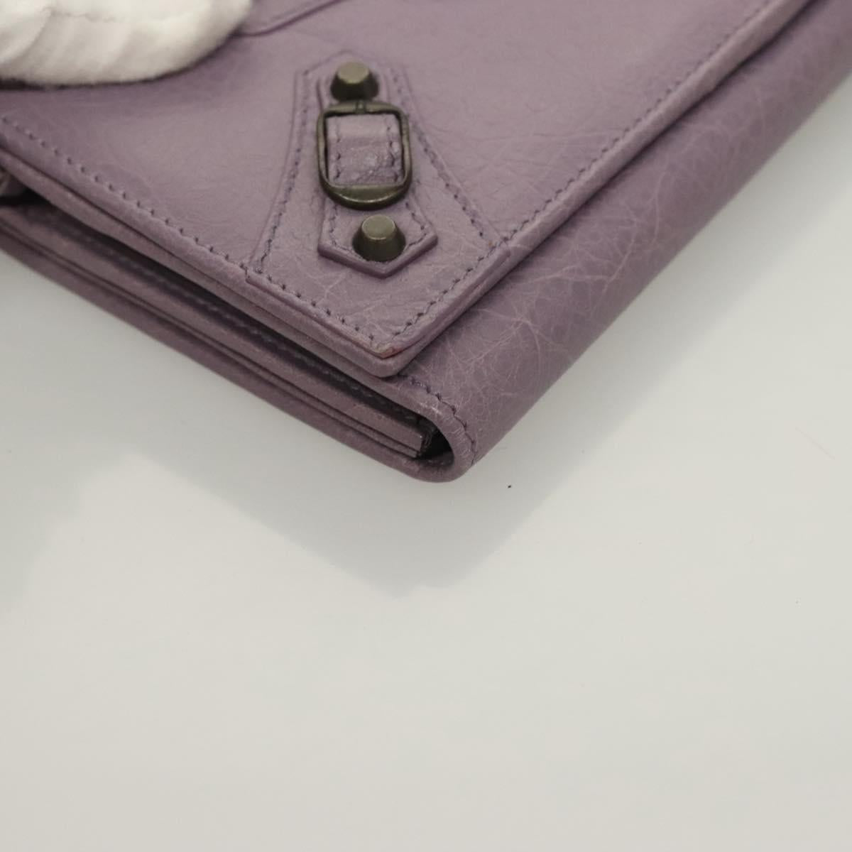Balenciaga Classic Continental Zip Wallet Leather Purple 253038