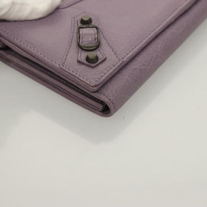 Balenciaga Classic Continental Zip Wallet Leather Purple 253038