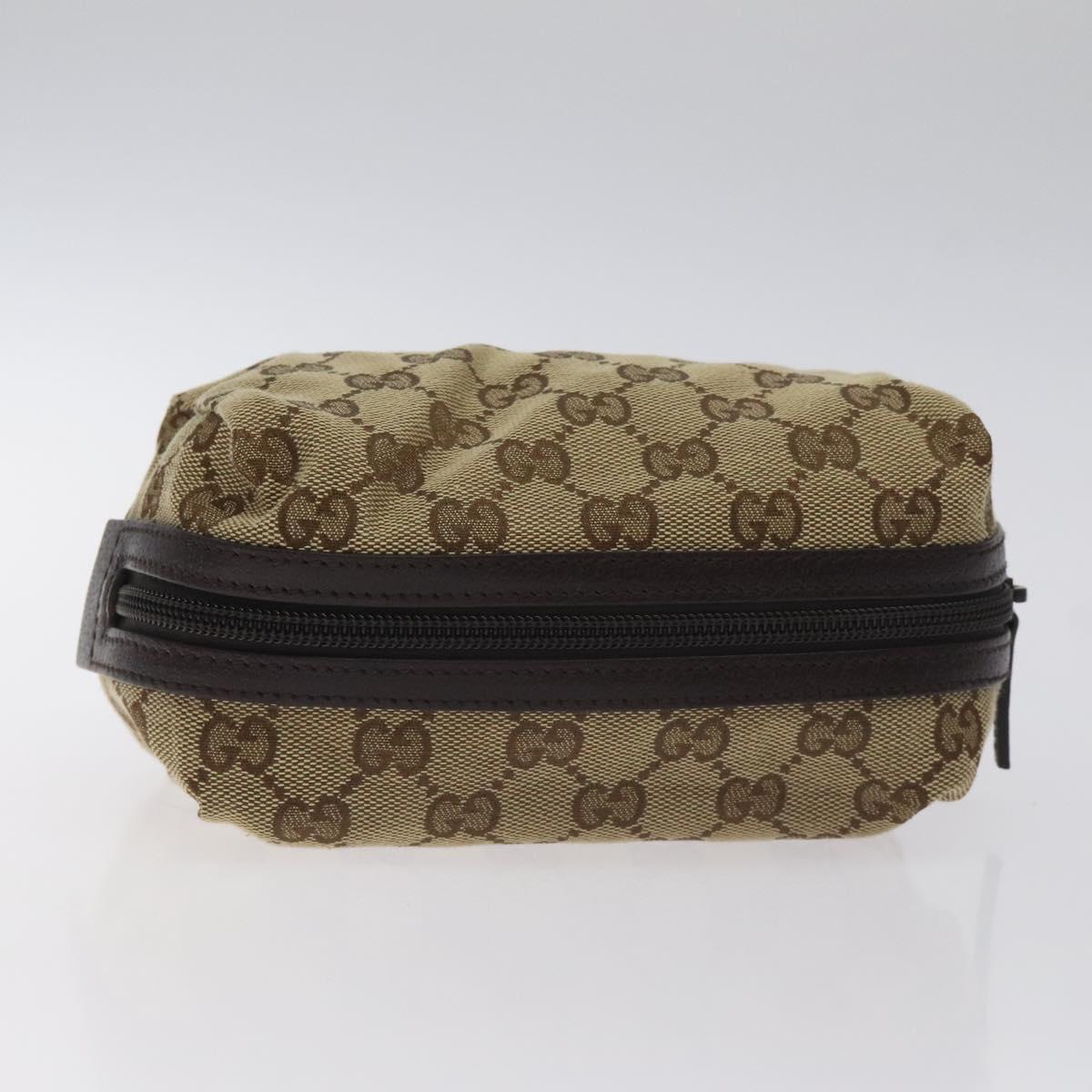 Gucci Gg Canvas Pouch Beige Silver 245952