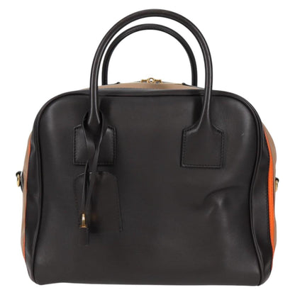 Burberry Hand Bag Leather 2WAY Black Gold