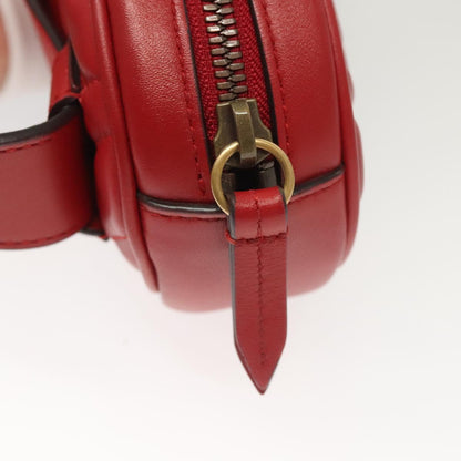 Gucci Gg Marmont Waist Bag Leather Red Gold 476434