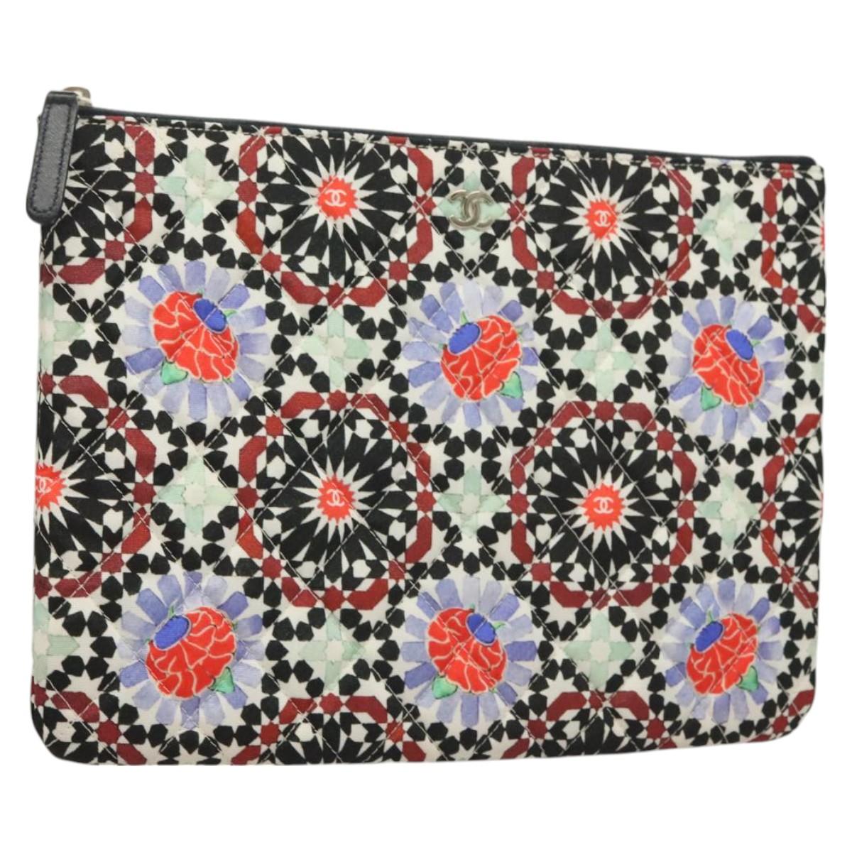 Chanel Matelasse Coco Mark Pouch Nylon Multicolor Cc