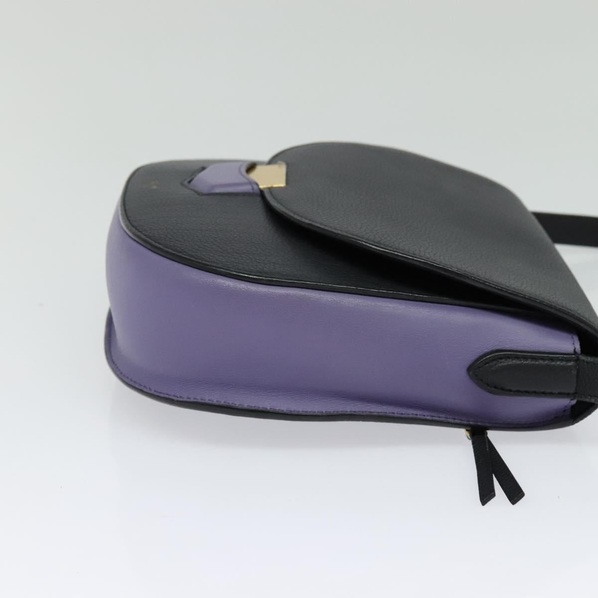 Celine Trotter Shoulder Bag Leather Purple Gold