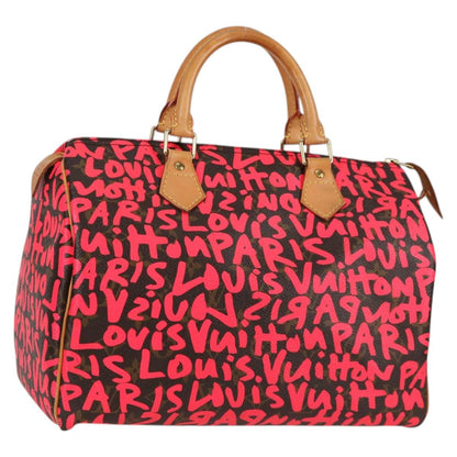 Louis Vuitton Monogram Graffiti Speedy 30 Hand Bag Pink M93704 Lv
