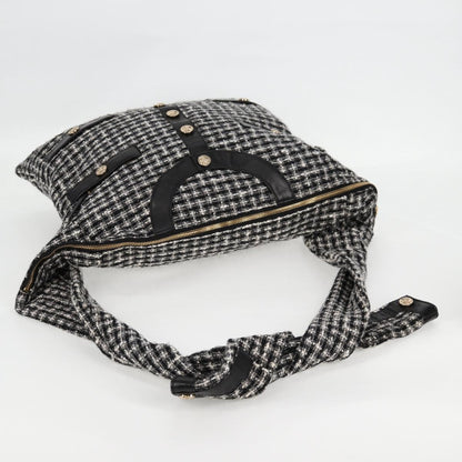 Chanel Girl Chanel Jacket Shoulder Bag Tweed Black White Cc