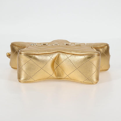 Chanel Matelasse Chain Shoulder Bag Leather Gold Cc