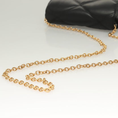 Versace Chain Shoulder Bag Leather Black Gold