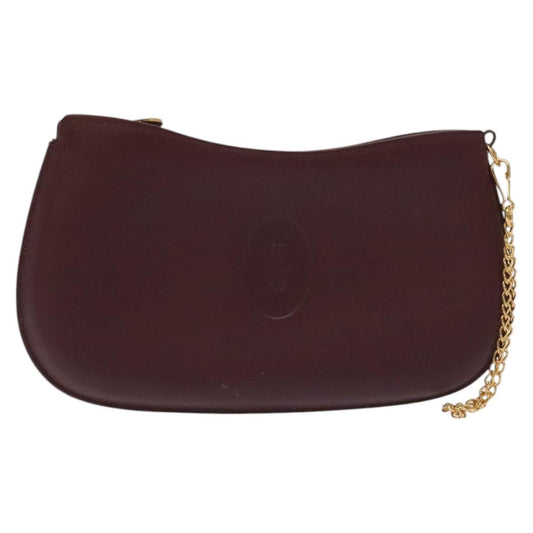 Cartier Must Line Chain Pouch Leather Bordeaux Gold