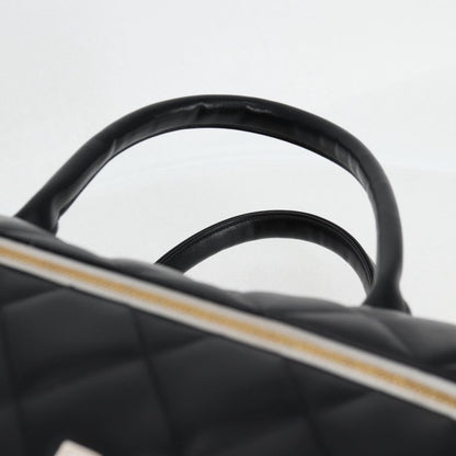 Chanel Matelasse Boston Bag Calf Skin Black Cc