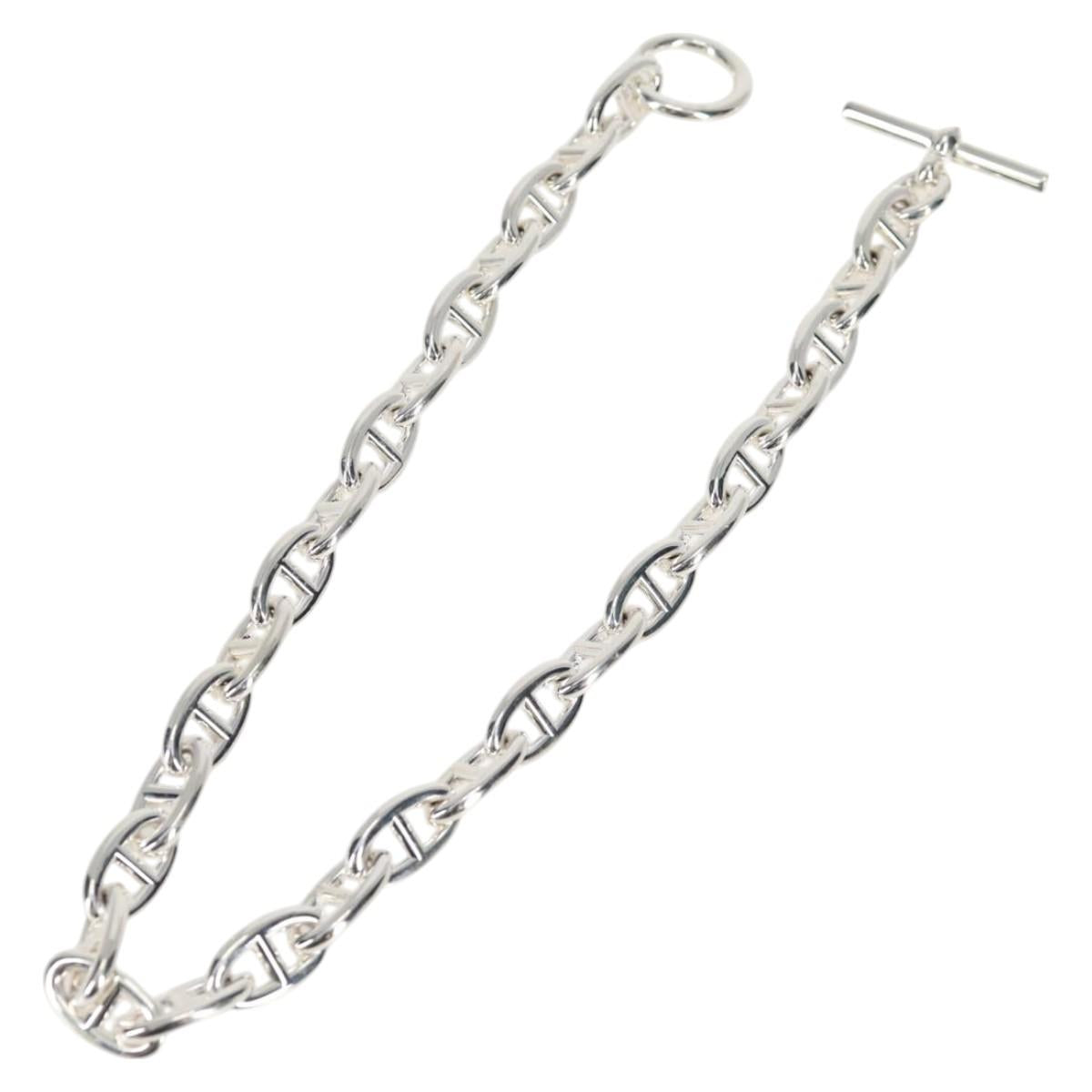 Hermes Chaine D'ancre Gm Necklace Ag925 29 Links Silver