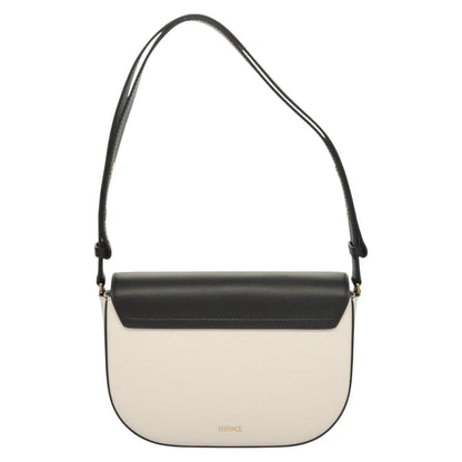 Versace Shoulder Bag Leather Black Gold White