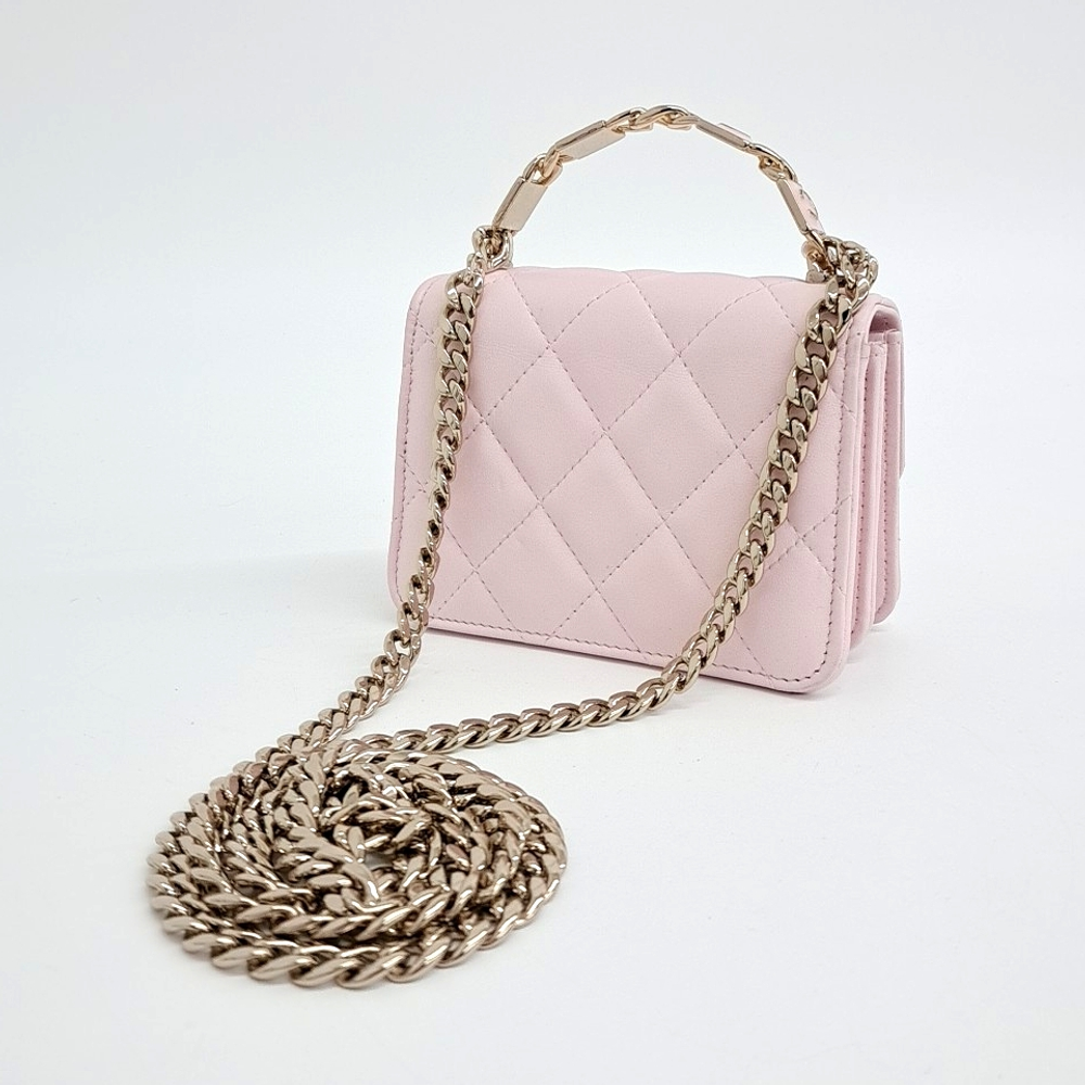 Chanel Lambskin Coco Top Handle Mini Chain Cross Bag Ap2758 (10118555)