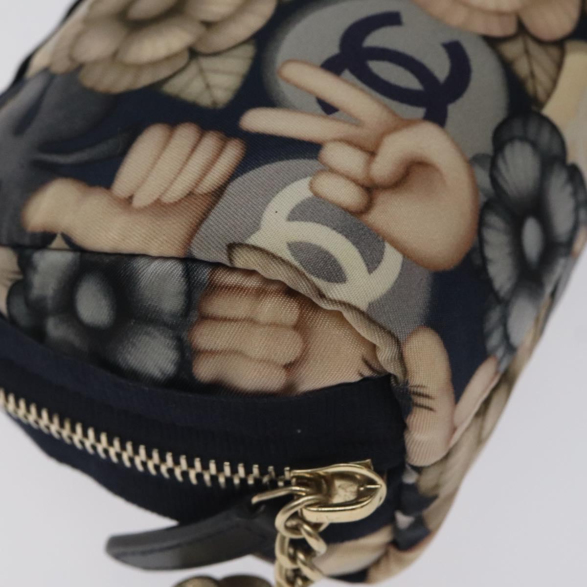 Chanel Coco Mark Pouch Nylon Navy Cc
