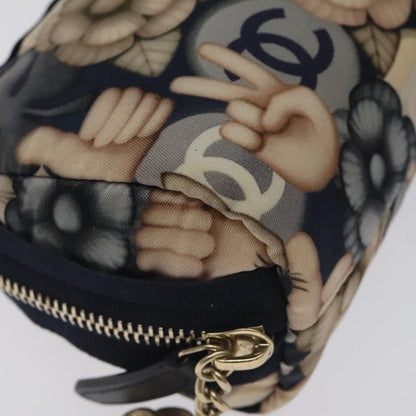 Chanel Coco Mark Pouch Nylon Navy Cc